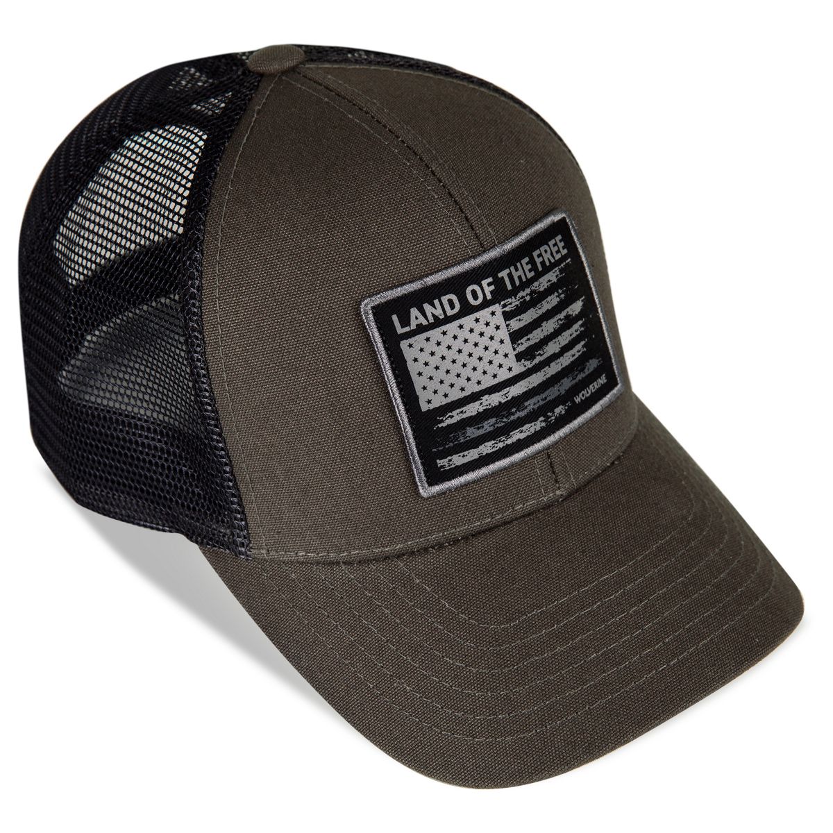 Land of the Free Trucker Cap, Black Olive, dynamic 2