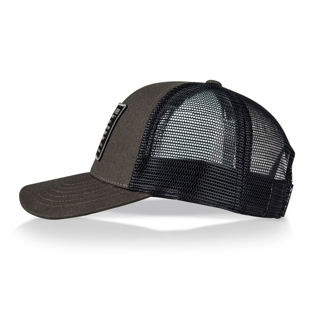 Land of the Free Trucker Cap, Black Olive, dynamic 3