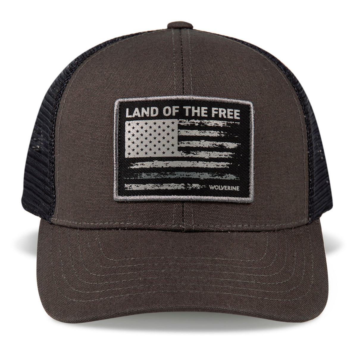 Land of the Free Trucker Cap, Black Olive, dynamic 1