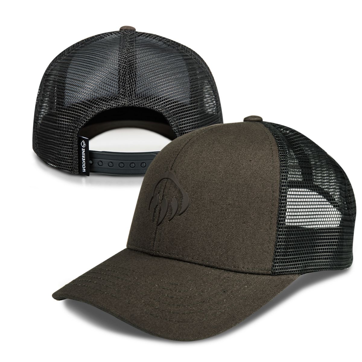 Raised Claw Logo Trucker Cap, Black Olive, dynamic 6