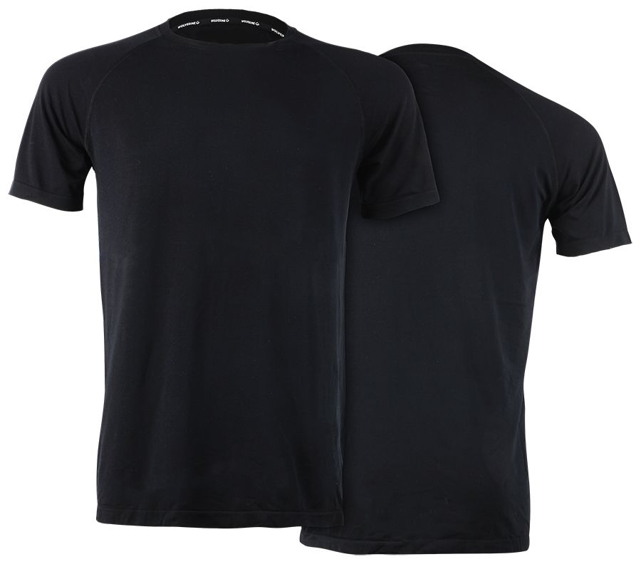 Seamless Raglan Sleeve Undershirt, Black, dynamic 1