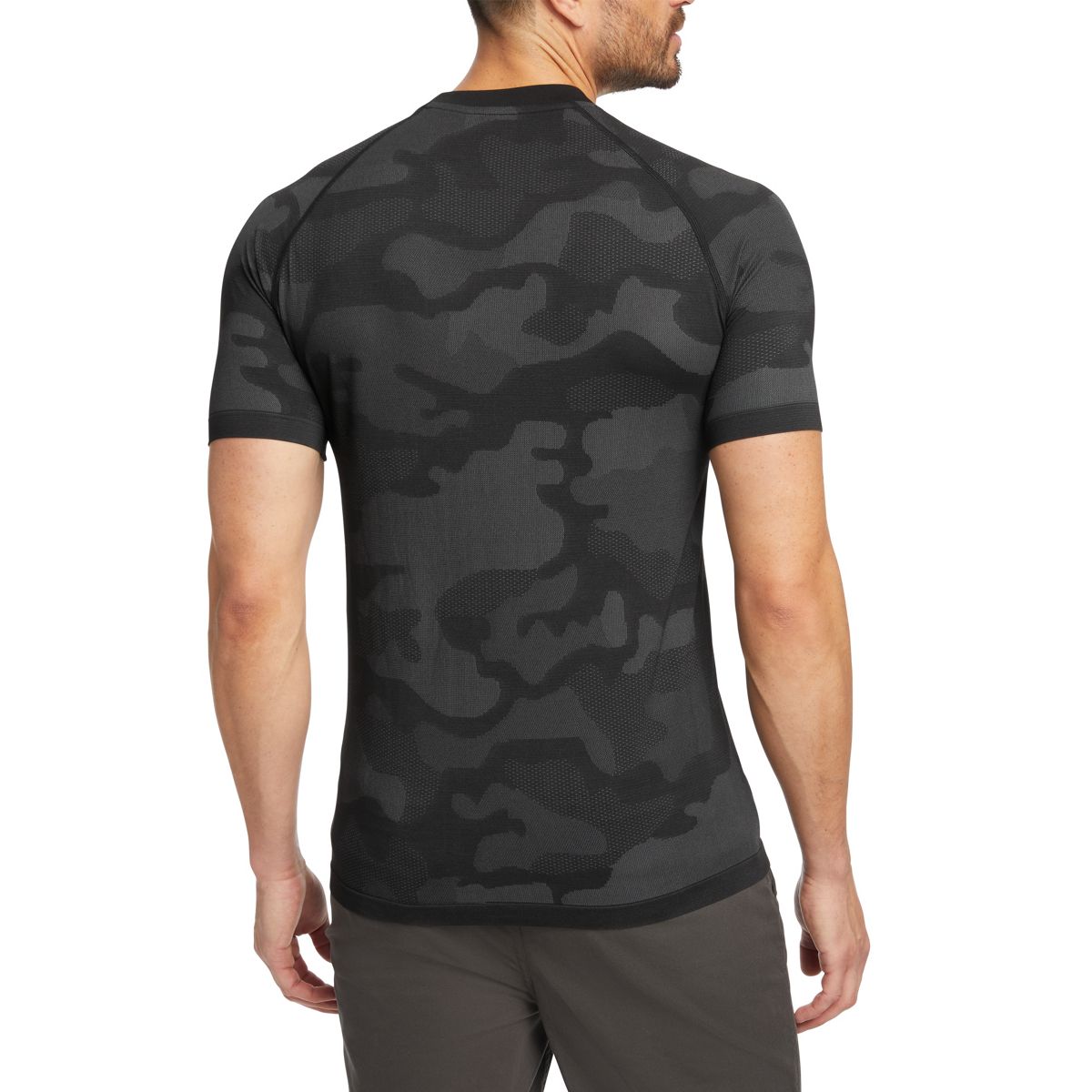 Camo Mesh Crew Neck Undershirt, Black, dynamic 4