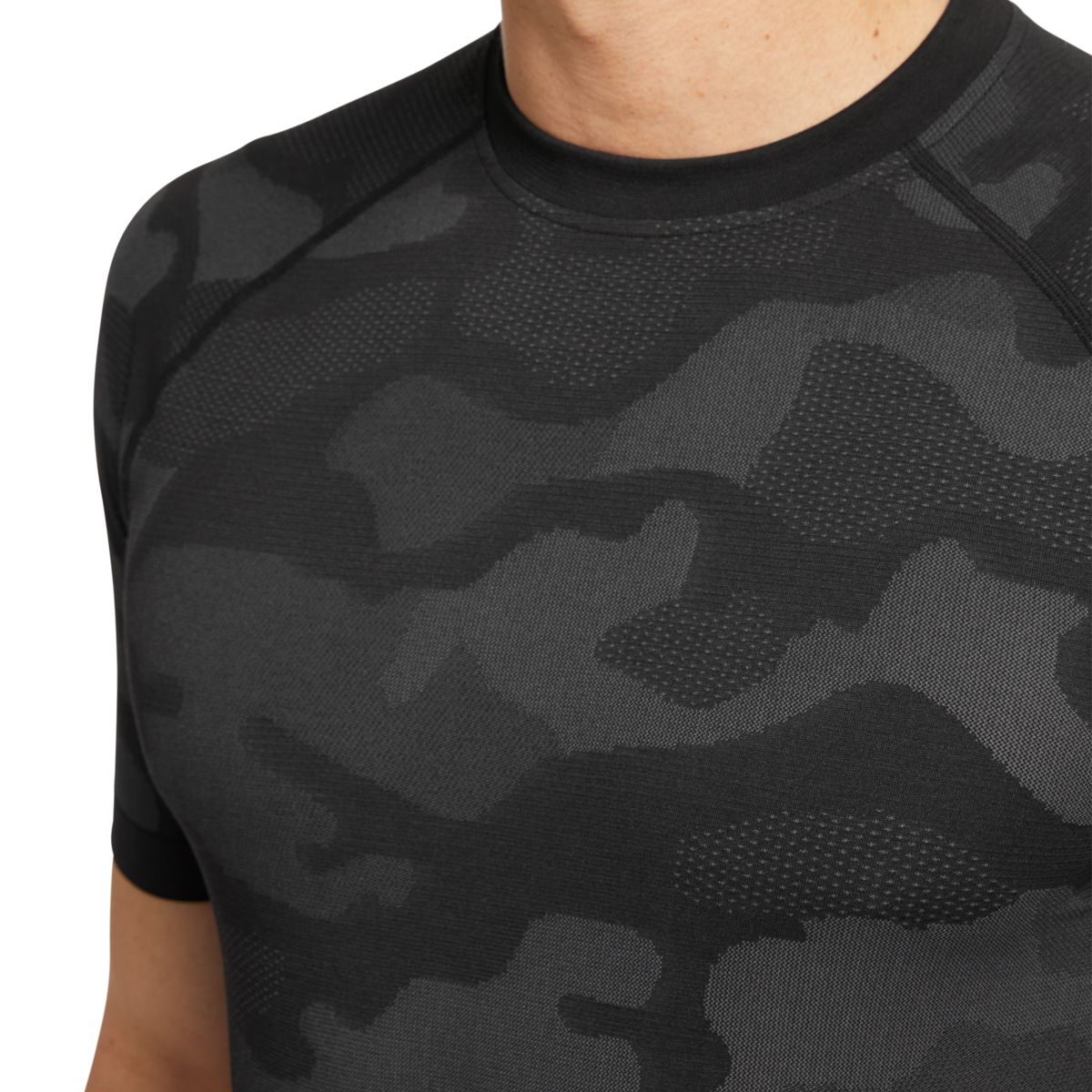 Camo Mesh Crew Neck Undershirt, Black, dynamic 3