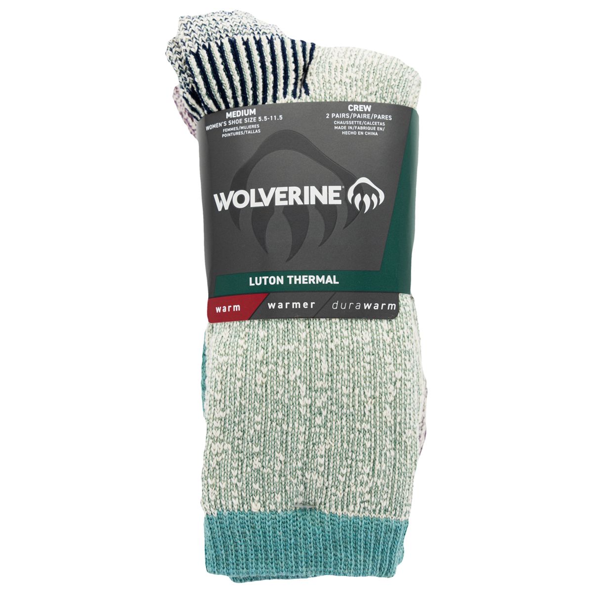 2-PK Luton Thermal Crew Sock, Green, dynamic 4