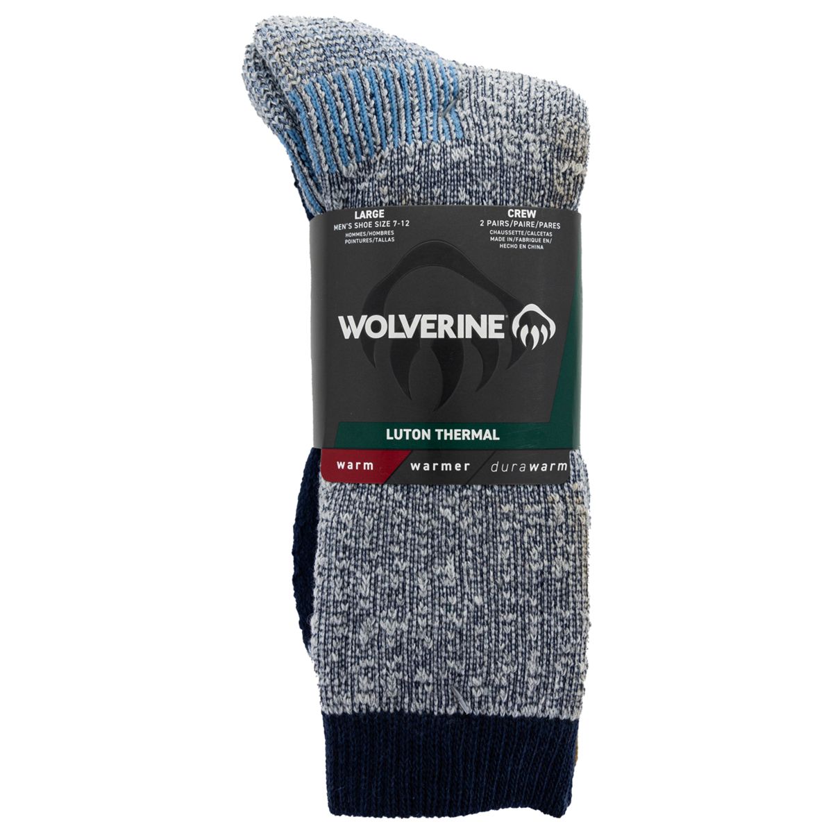 2-PK Luton Thermal Crew Sock, Navy, dynamic 4
