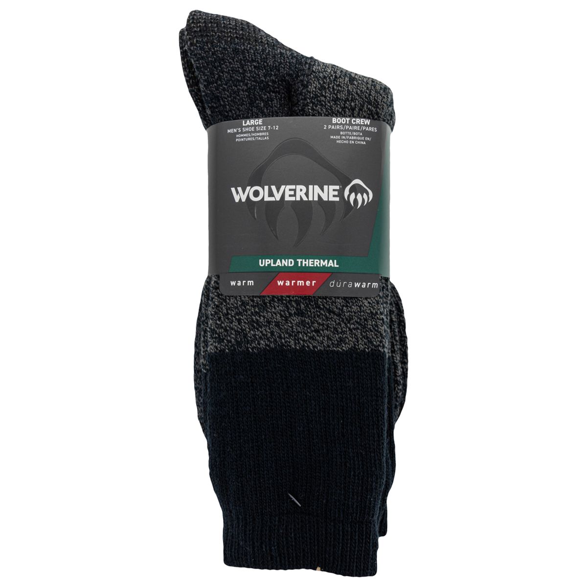 2-PK Upland Thermal Boot Sock, Black, dynamic 3