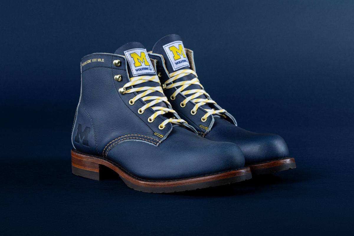 Wolverine x University of Michigan Team #144 Commemorative 1000 Mile Boot, Navy, dynamic 2