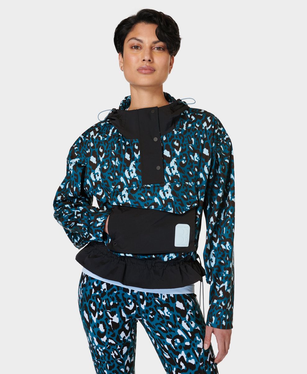 Blue Brushstroke Leopard/Black