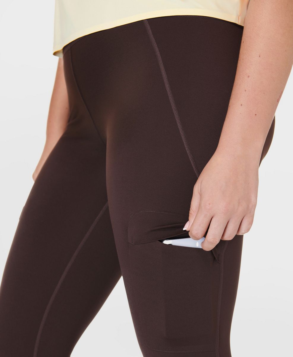 Ascend Power Cargo Workout Legging X Sweaty Betty, Cacao Brown, dynamic 5