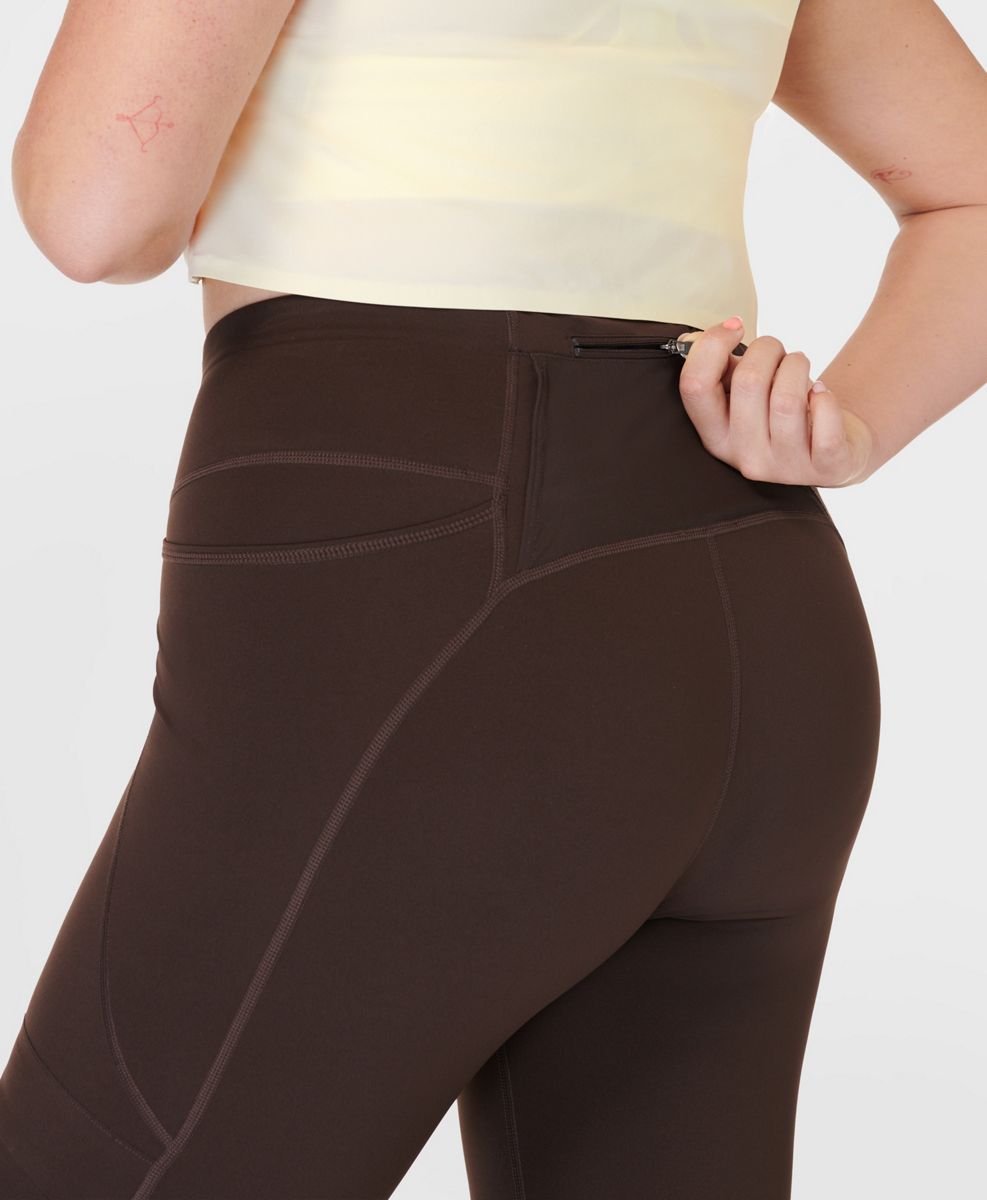 Ascend Power Cargo Workout Legging X Sweaty Betty, Cacao Brown, dynamic 3