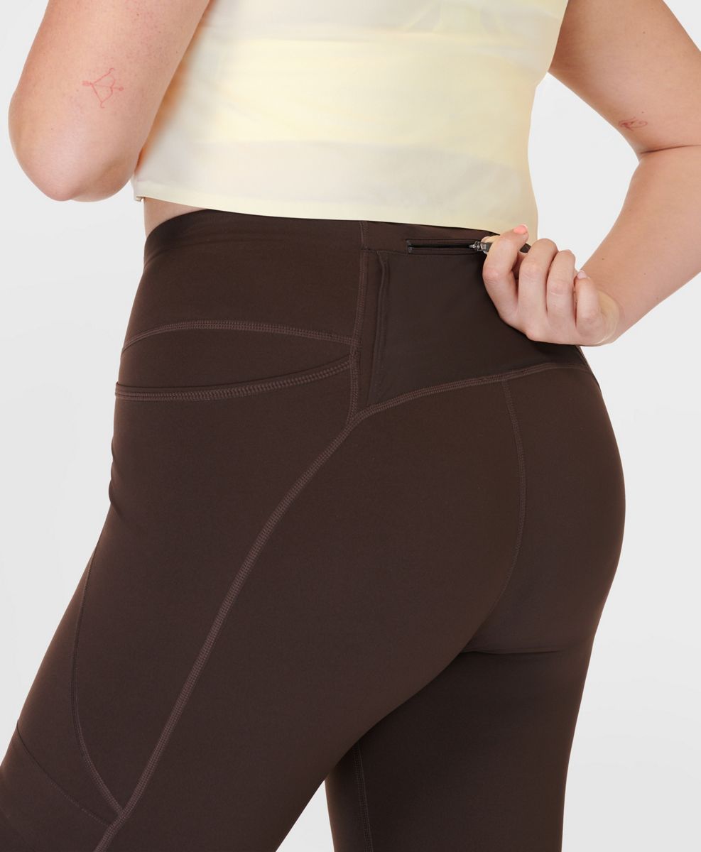 Ascend Power Cargo Workout Legging X Sweaty Betty, Cacao Brown, dynamic 5