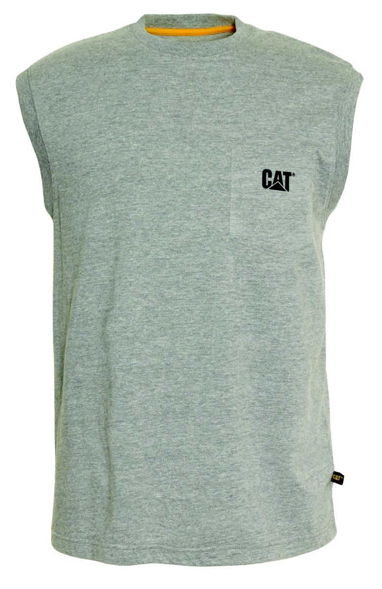 Trademark Sleeveless Pocket Tee, Heather Grey, dynamic