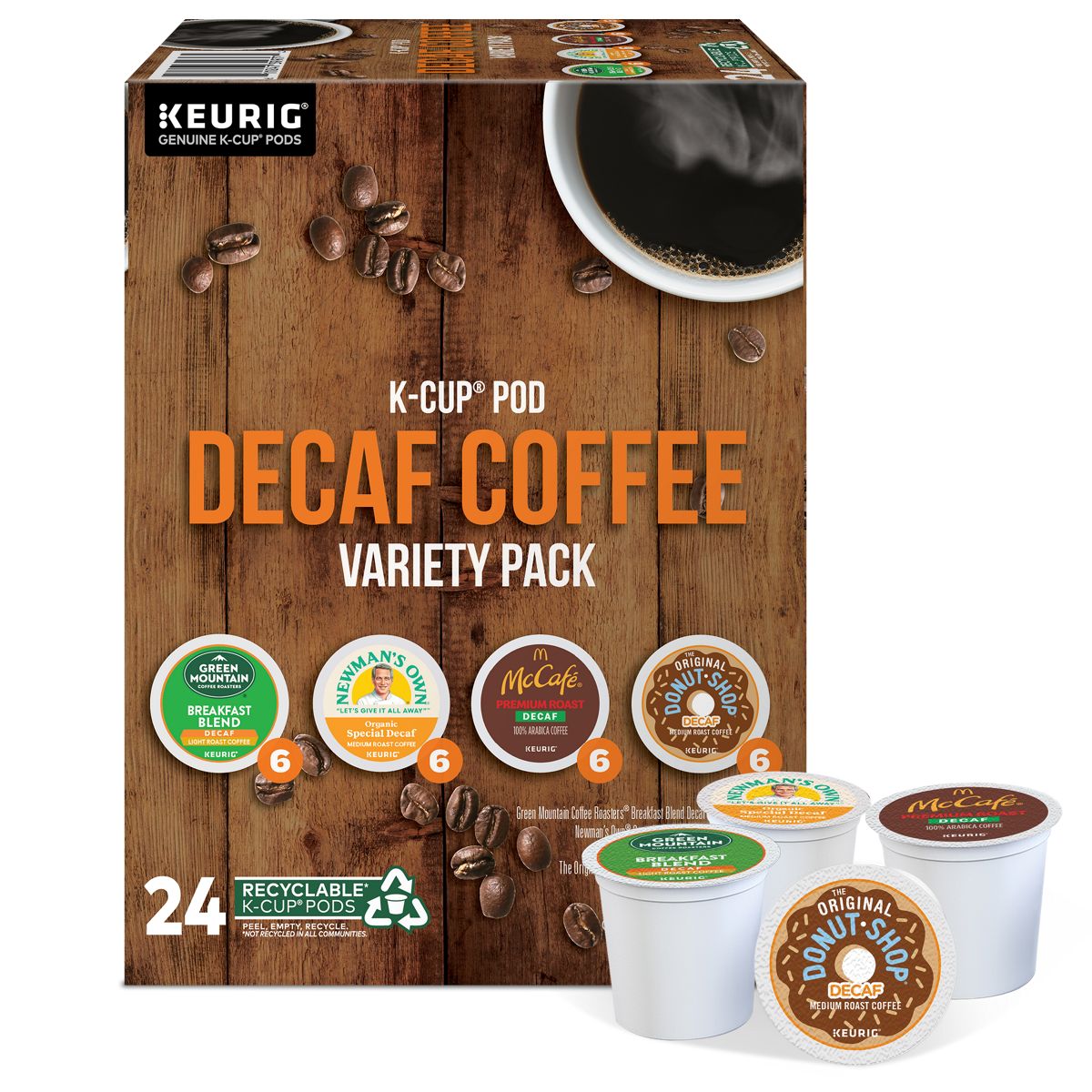 Green Mountain Coffee Variety Decaf Coffee Box K-Cup® Pods Box 24 Ct - Keurig® Single Serve
