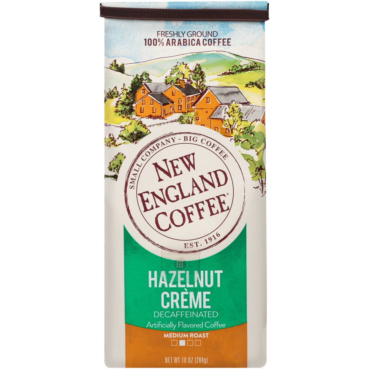 New England Coffee Hazelnut Creme Decaffeinated Coffee 10 Oz Ground - Kosher Coffee