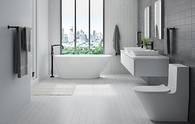 純美潔淨的白色是衛浴空間的大熱色系