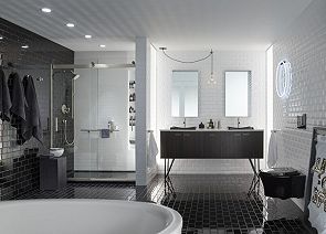 3. Phòng tắm màu đen mang phong cách đương đại