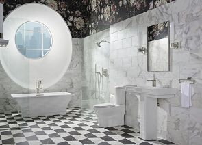5.	Thiết kế phòng tắm mang họa tiết vui tươi