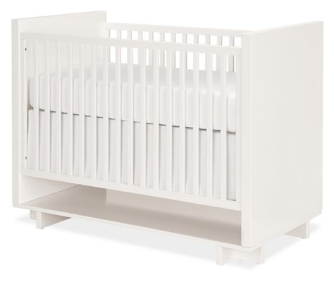 modern white crib