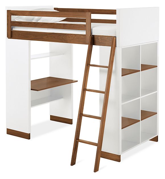 Moda Kids Loft With Shelves Modern Bunk Beds Loft Beds