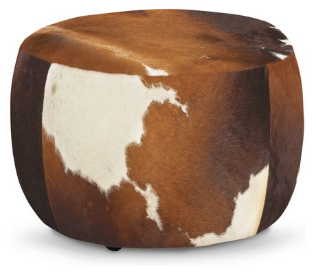 Lind Round Leather Ottomans