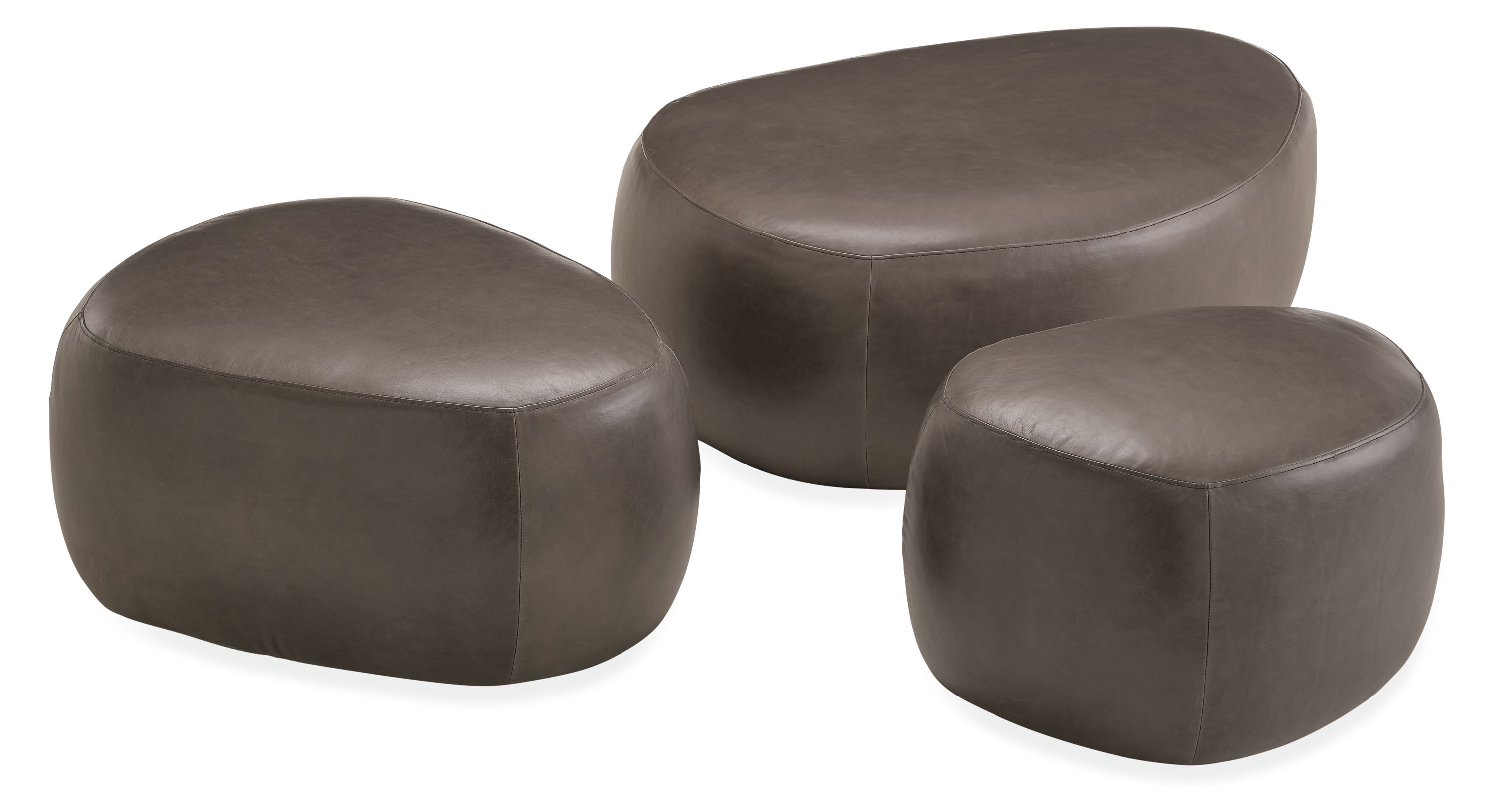 Asher Leather Ottoman Ensemble Modern Living Room Furniture Room Board