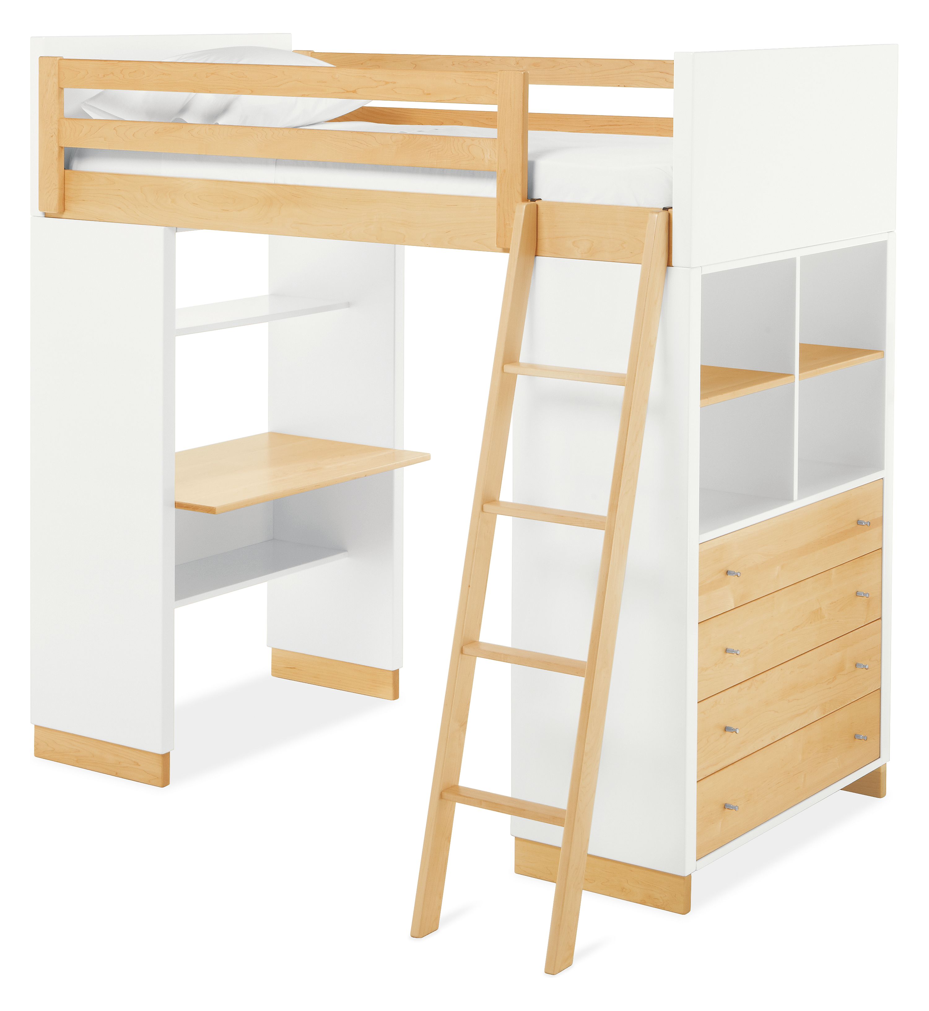 Moda Kids Wood Loft With Desk Dresser Modern Bunk Beds Loft