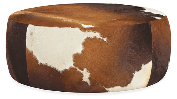 Lind Cowhide Round Ottomans Modern Ottomans Footstools