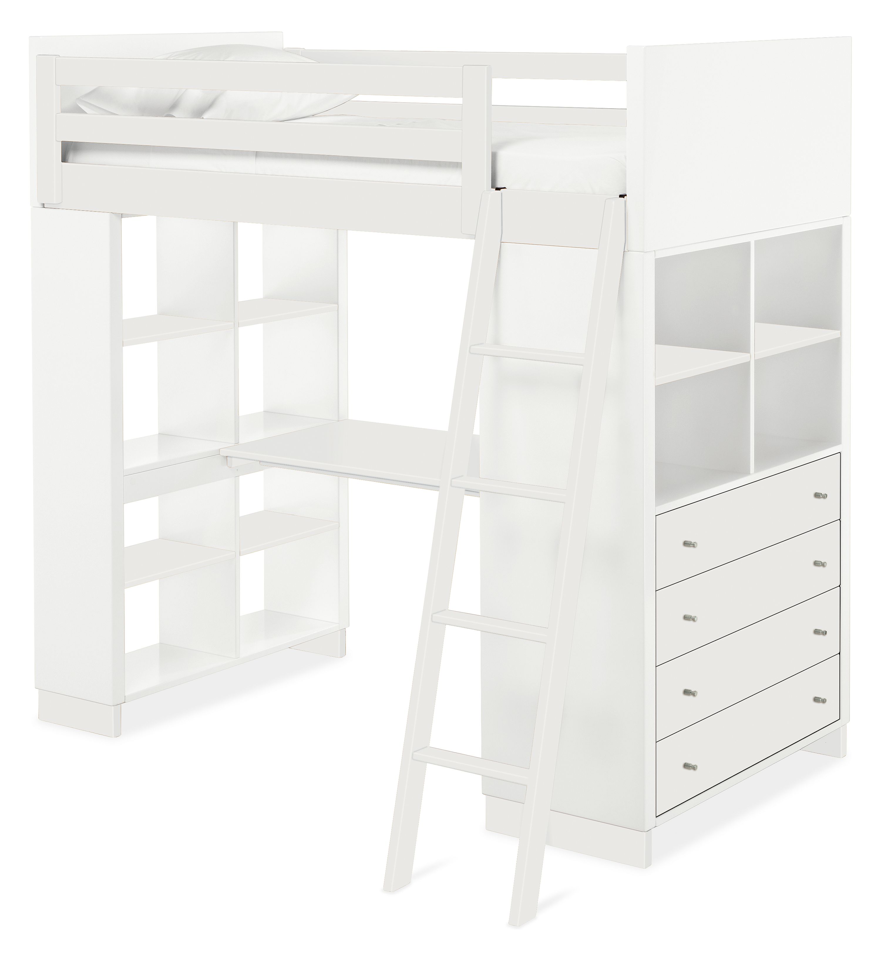 Moda Kids Wood Loft With Desk Dresser Modern Bunk Beds Loft