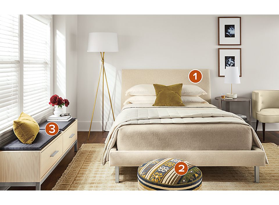 ella upholstered bed - bedroom - room & board