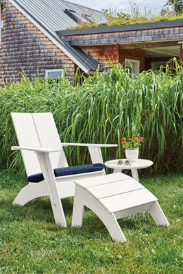 Emmet Outdoor Tall Lounge Chair Ottoman Modern Outdoor Chairs