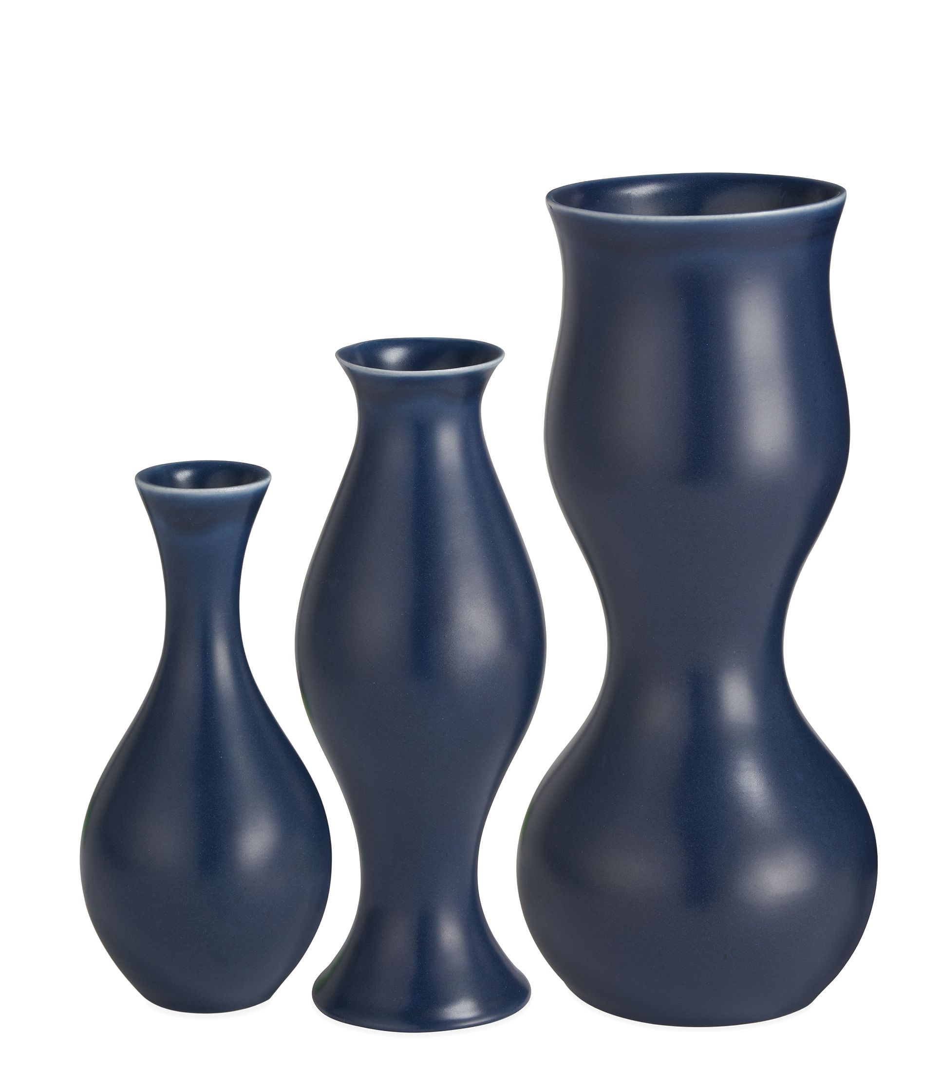 Eva Zeisel Upright Vases In Indigo Modern Vases Bowls Modern