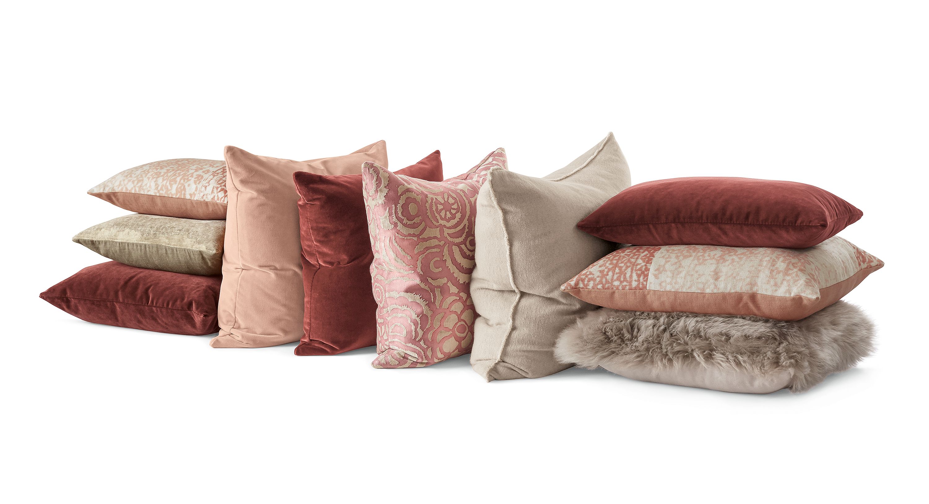 Garnet Pillow Ensemble Modern Throw Pillows Modern Bedroom