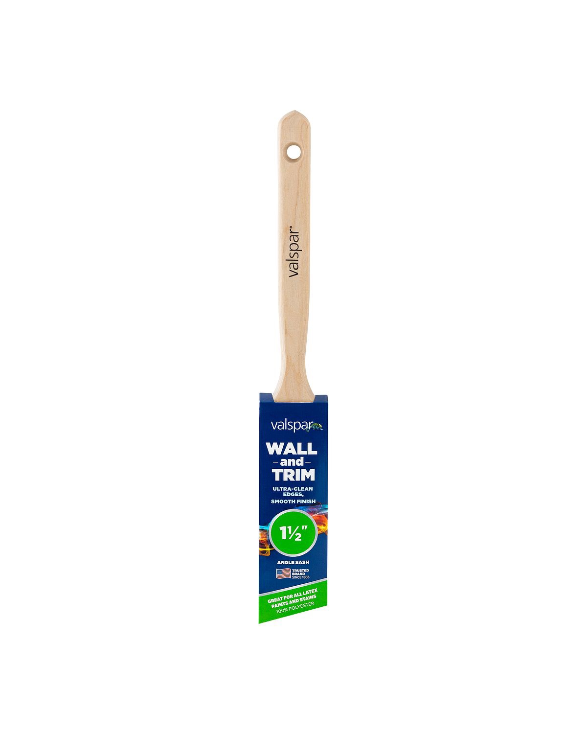Valspar 3-inch Angle Brush, Front, in Package, in English