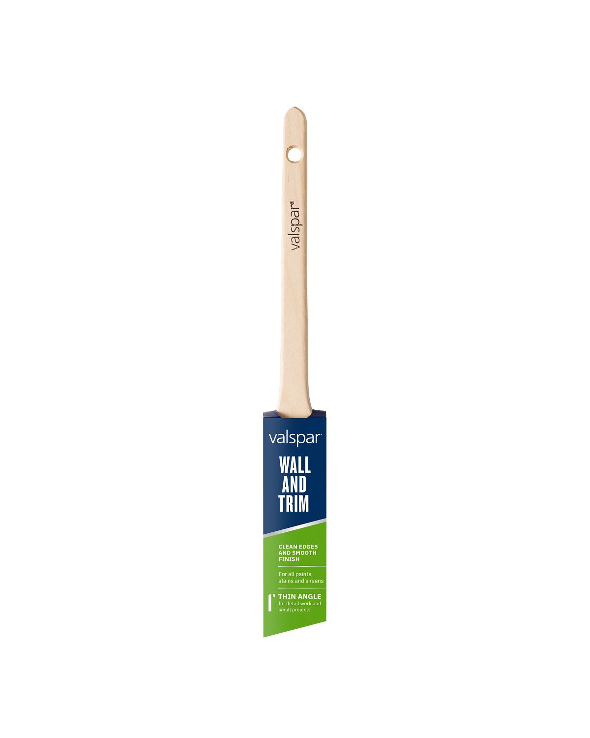 Valspar 2.5-inch Thin Angle Brush, Front of Package With Text in English