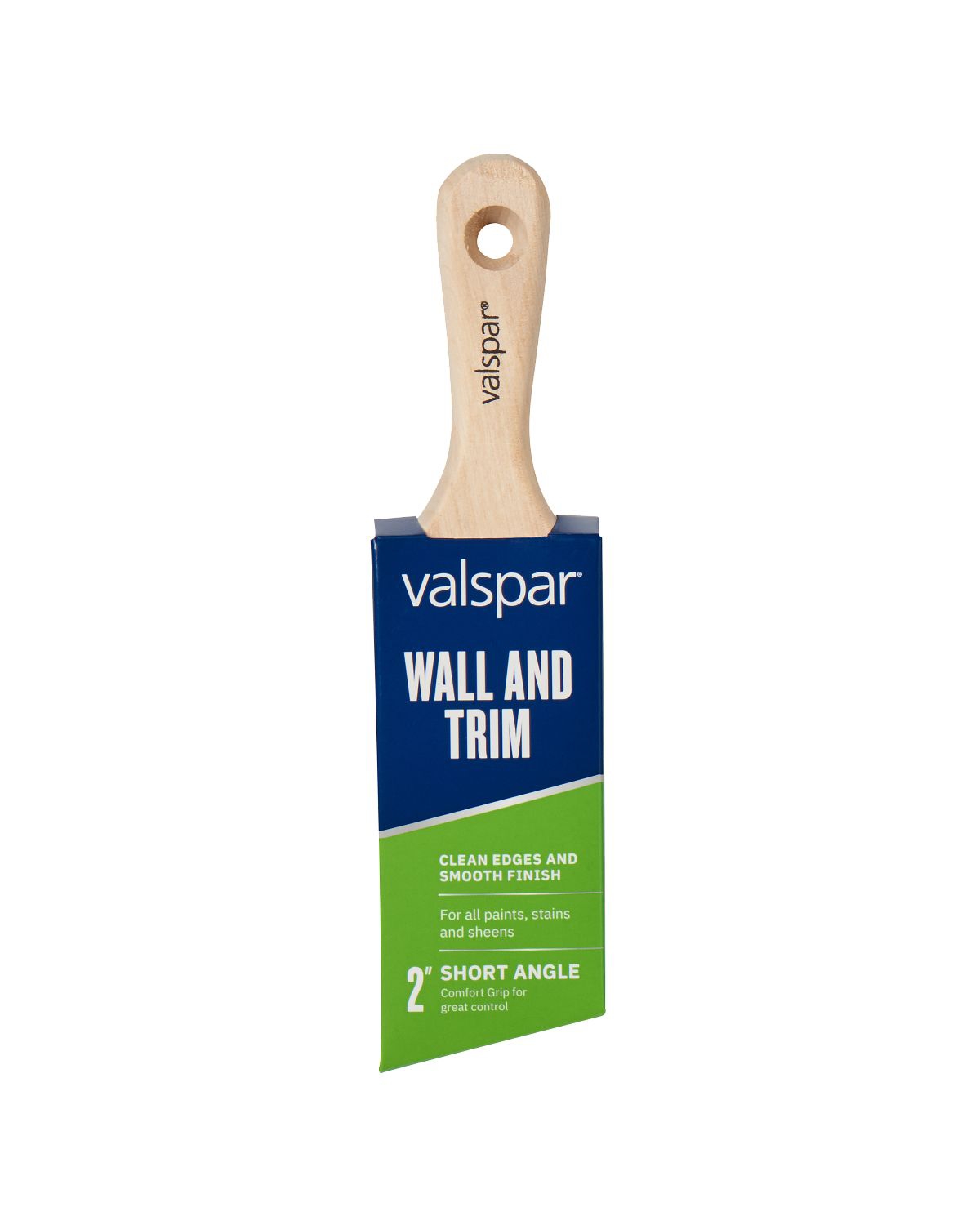 Valspar 2-inch Short Handle Brush, Front, in Package, in English
