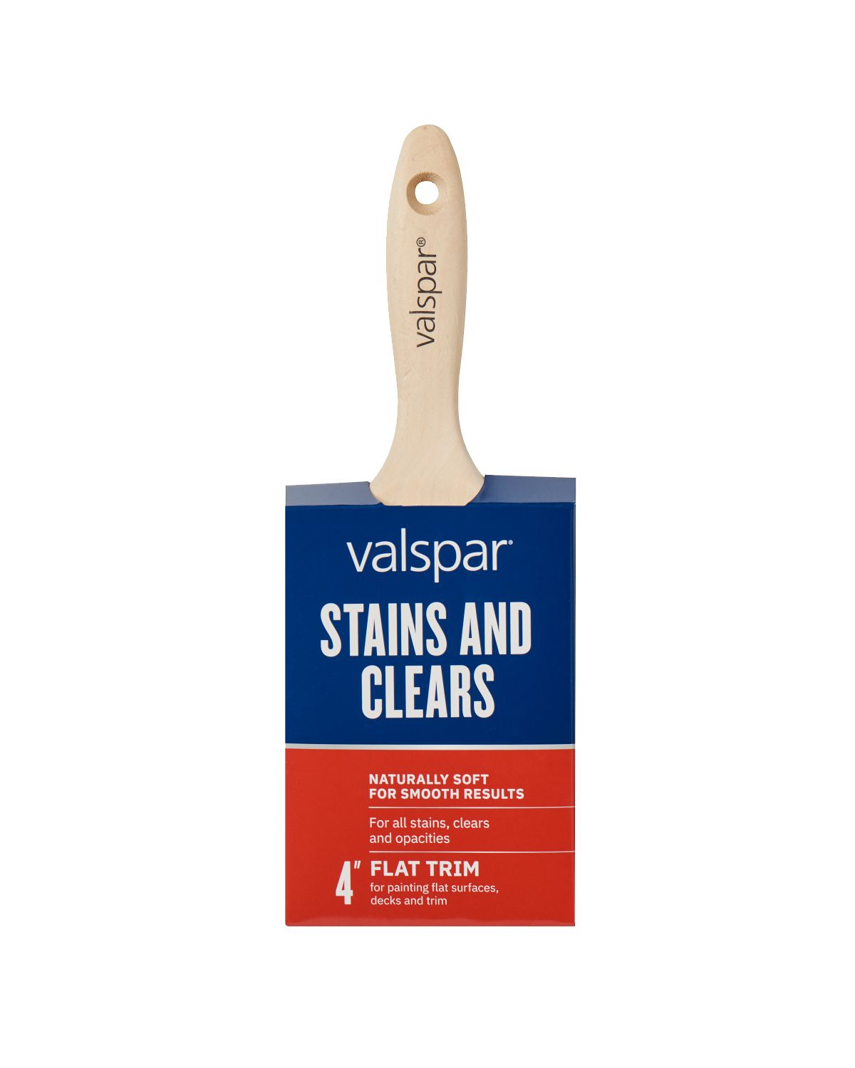 Valspar 3-inch Water Based Stain Brush, Front of Package With Text in English