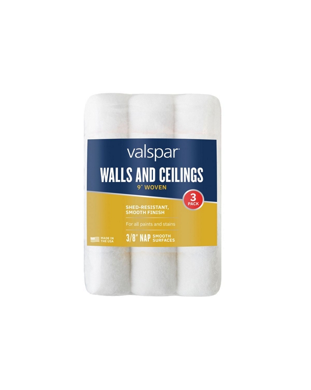 3pack 9in x 3/8in Walls and Ceilings Woven Roller Cover Valspar