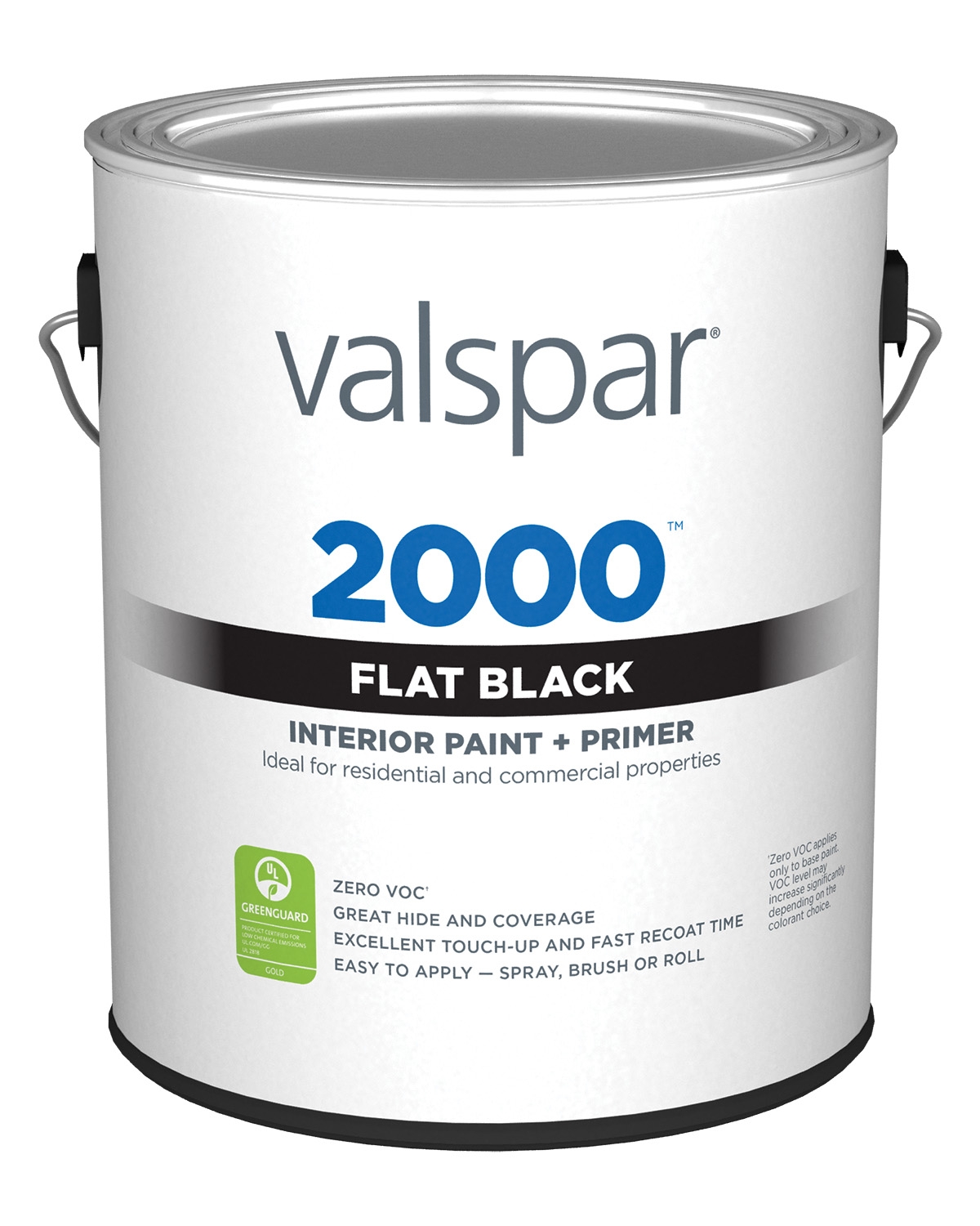 Valspar 2000 Interior Paint, Flat Black, 1 Gallon can