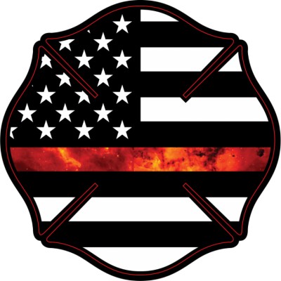 Gettin Salty Thin Red Line Firefighter Maltese Cross Decal