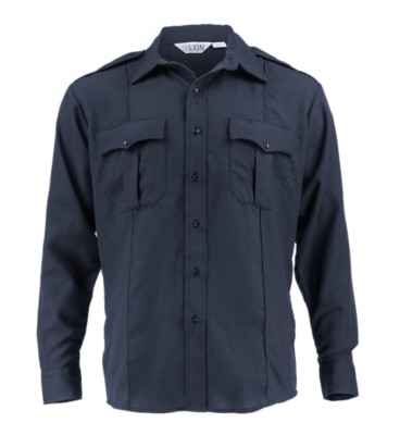 Plain Weave Navy Bravo Long Sleeve Shirt 4.5oz. Nomex IIIA