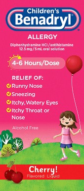 Johnson & Johnson Benadryl Elixir, 4 oz Bottle