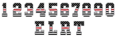 Firehouse Decals American Flag With Thin Red Line Numbers And Letters