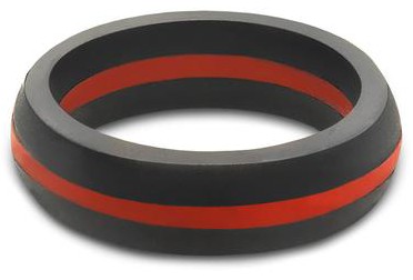  QALO  Women s Thin Red Line Silicone Ring 