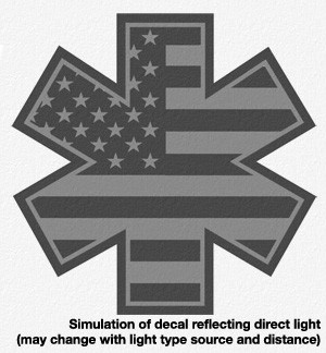 Decal Flag Star of Life Black Reflective 2