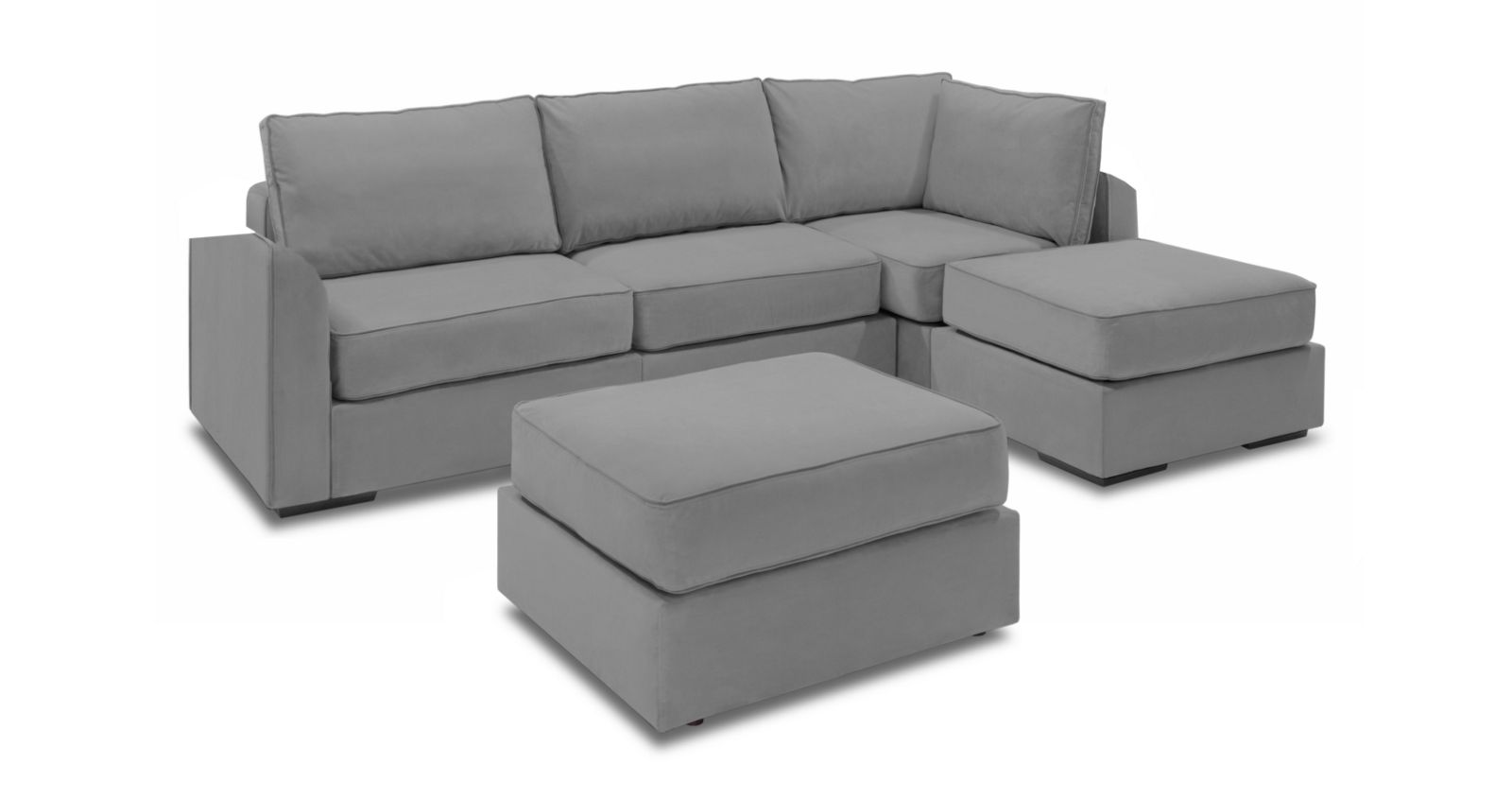Chaise Sectional Couch with Ottoman